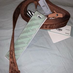 Off-White Brown Brand Embroidery Belt
